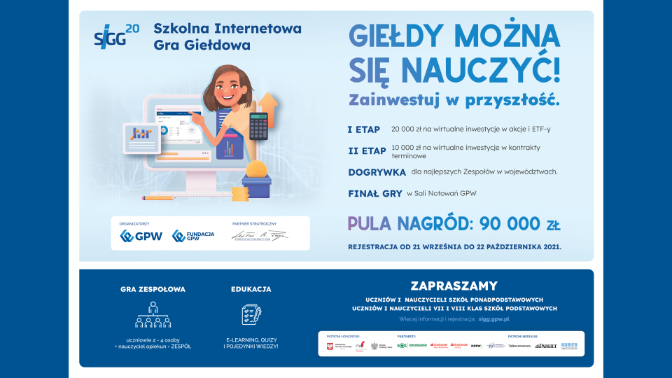 Trwa rekrutacja do 20. edycji Szkolnej Internetowej Gry Giełdowej 2021