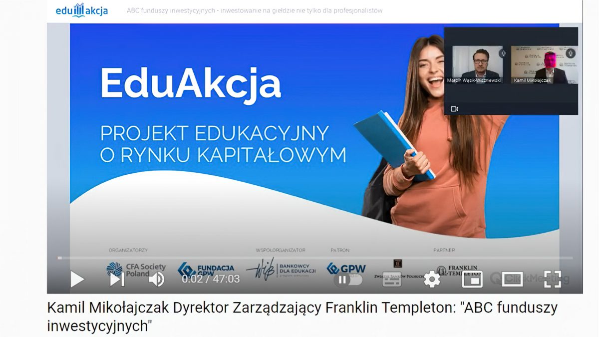 Projekt EduAkcja -spotkanie z Ekspertem Rynku Kapitałowego - Kamil Mikołajczak, Dyrektor Zarządzający Franklin Templeton