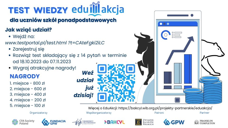 EduAkcja: Konkurs „TEST WIEDZY z EduAkcją” dla uczniów szkół ponadpodstawowych!