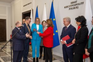 Inauguracja Roku Edukacji Ekonomicznej 2024 w Senacie RP - 11 stycznia 2024 r. - Konferencja otwierająca - Krzysztof Pietraszkiewicz, Waldemar Zbytek, Agnieszka Wachnicka, Małgorzata Kidawa-Błońska