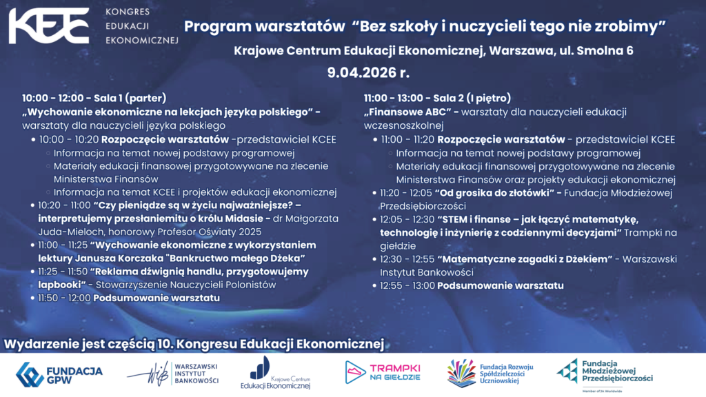 Warsztaty „Bez szkoły i nauczycieli tego nie zrobimy” - Harmonogram 01