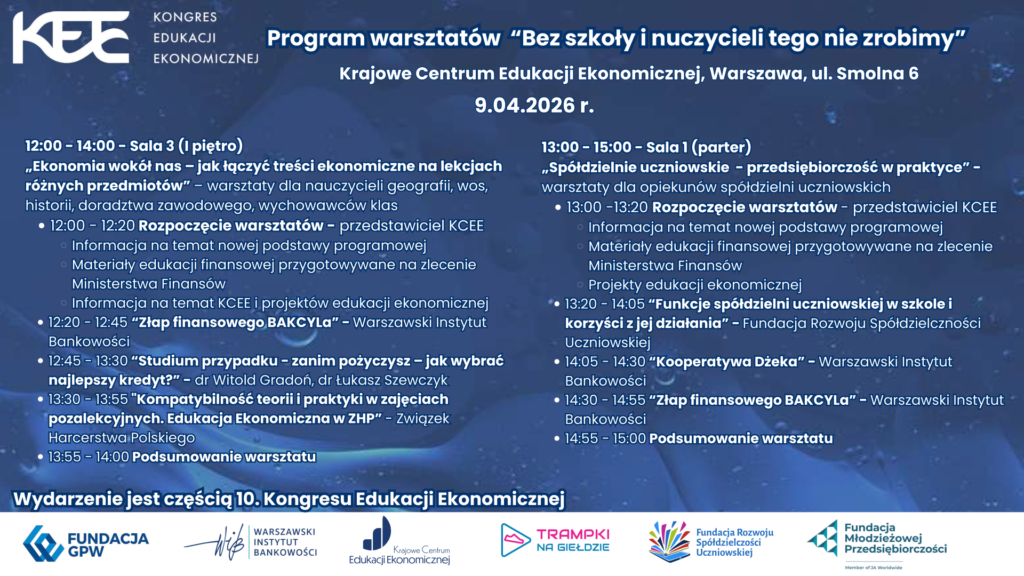 Warsztaty „Bez szkoły i nauczycieli tego nie zrobimy” - Harmonogram 02